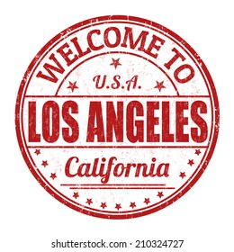 Welcome to Los Angeles grunge rubber stamp on white background, vector illustration