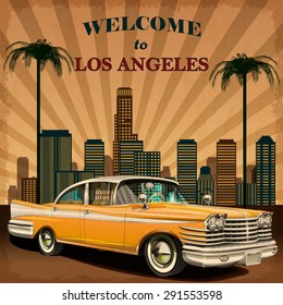 Welcome to Los Angeles retro poster.