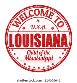 Welcome to Louisiana grunge rubber stamp on white background, vector illustration