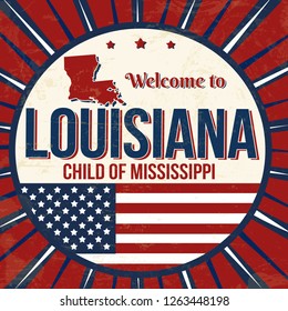 Welcome to Louisiana vintage grunge poster, vector illustration