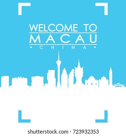 Welcome to Macau Skyline City Flyer Design Vector art.