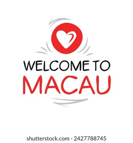 Bienvenido a Macao, ilustración vectorial.