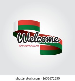 Welcome to Madagascar flag. Patriotic design. Vector illustration.
