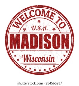 Welcome to Madison grunge rubber stamp on white background, vector illustration