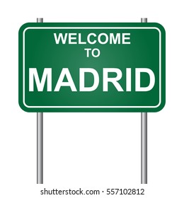 Welcome to Madrid, green signal vector