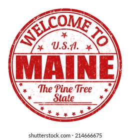 Welcome to Maine grunge rubber stamp on white background, vector illustration