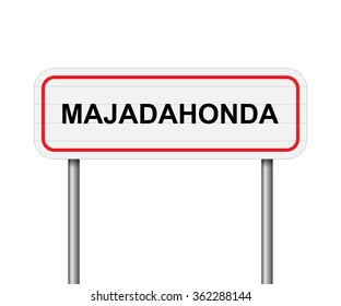 Welcome to Majadahonda Spain road sign vector