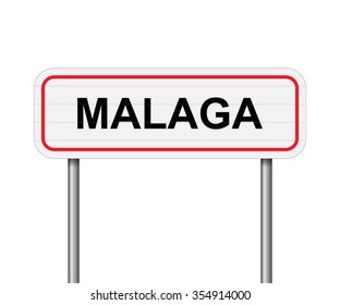 Welcome to Malaga Spain road sign vector