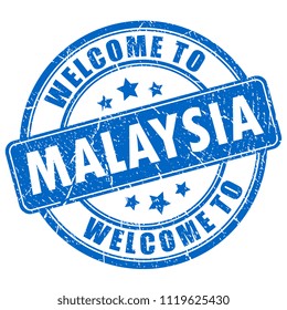 Welcome to Malaysia vector stamp isolated on white background