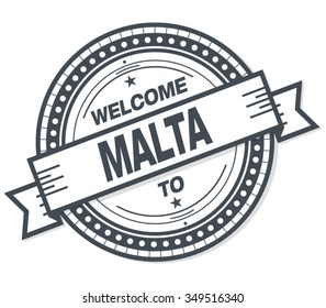 Welcome To Malta Stamp Badge