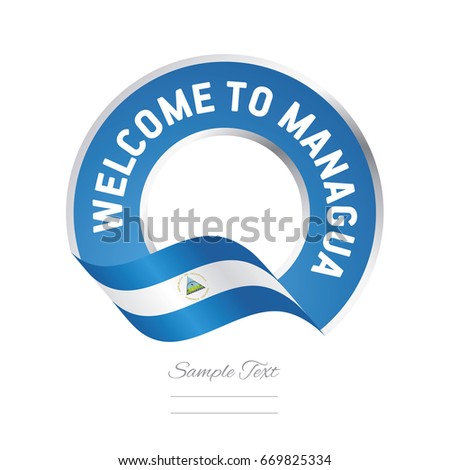 Welcome to Managua Nicaragua flag logo icon