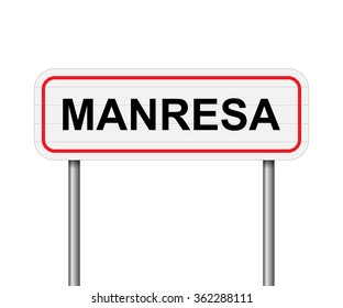 Welcome to Manresa Spain road sign vector