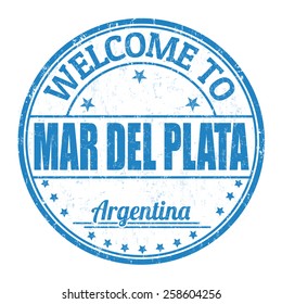 Welcome to Mar del Plata grunge rubber stamp on white background, vector illustration