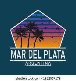 Welcome To Mar Del Plata T-shirt Logo Grunge Rubber Stamp On White Background, Vector Illustration