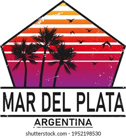 Welcome To Mar Del Plata T-shirt Logo Grunge Rubber Stamp On White Background, Vector Illustration