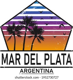 Welcome To Mar Del Plata T-shirt Logo Grunge Rubber Stamp On White Background, Vector Illustration