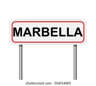 Welcome to Marbella Spain road sign vector