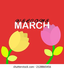 Welcome March.a Background Design To Welcome March