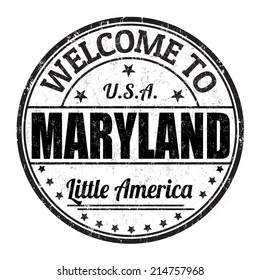 Welcome to Maryland grunge rubber stamp on white background, vector illustration