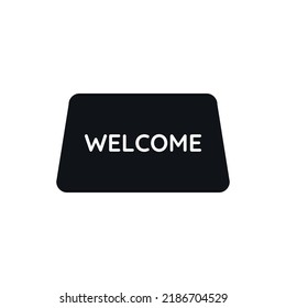 Welcome Mat Simple Black Vector Icon.