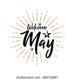 Welcome May - Firework - Vector For Greeting, New Month