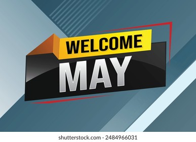 bienvenido a mayo palabra concepto de texto icono logo signo símbolo nota de Vector estilo 3d para uso página de destino, Plantilla, redes sociales, Web, App móvil, póster, Anuncio, flyer, fondo, Tarjeta de regalo, Cupón

