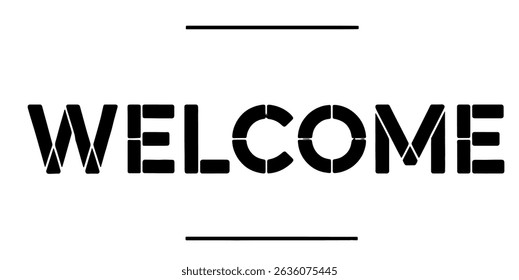 Welcome Message Composed of Dark Screen Fragments