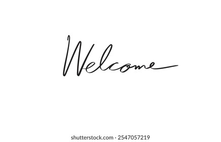 Welcome message meeting greeting working text sign design word concept banner business script calligraphy hand written lettering text font celebration template hallo hospitality poster graphic design 