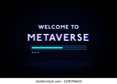 Welcome to metaverse loading bar technology futuristic interface hud vector design.