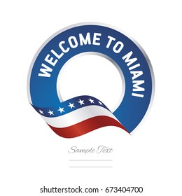 Welcome to Miami Florida USA flag logo icon