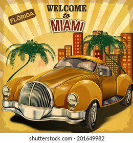 Welcome to Miami retro poster.