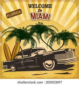 Welcome to Miami retro poster.