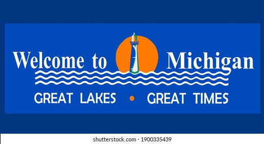 Welcome to Michigan sign with best quality