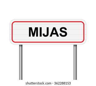 Welcome to Mijas Spain road sign vector