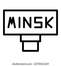 Welcome minsk icon outline vector. Costume tourism. Map travel