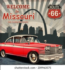 Welcome to Missouri retro poster.