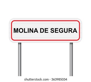 Welcome to Molina de Segura, Spain road sign vector