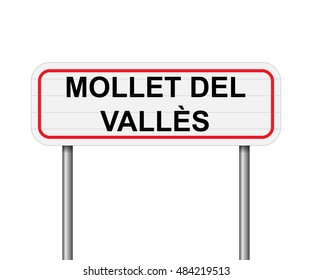 Welcome to Mollet del Valles Spain road sign vector