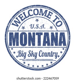 Welcome to Montana grunge rubber stamp on white background, vector illustration