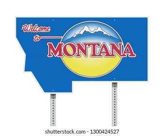 Welcome To Montana Road Sign