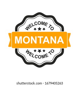 Welcome to Montana stamp, vector design