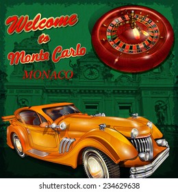 Welcome to Monte Carlo retro poster.