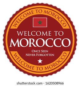 Welcome to Morocco. Vector Sticker.