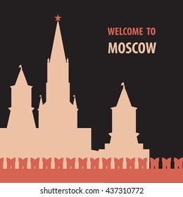 Welcome to Moscow vector illustration.
