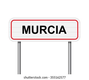 Welcome to Murcia, Spain road sign vector