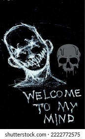 welcome to my mind, wallpaper skull