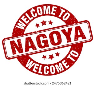 Welcome to Nagoya stamp. Nagoya round sign isolated on white background