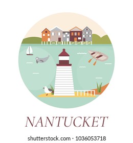 Welcome to Nantucket Island poster. View on Nantucket svg