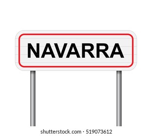 Welcome to Navarra, Spain road sign vector