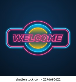 Welcome Neon Sign Style Effect Stock Vector (Royalty Free) 2196696621 ...